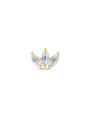 kosiner jewelry 14K Solid Gold Micro Marquise Moonstone Flatback Stud
