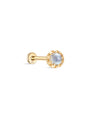 kosiner jewelry 14K Solid Gold Moonstone Flatback Stud