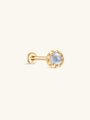 kosiner jewelry 14K Solid Gold Moonstone Flatback Stud