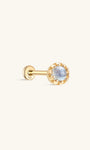 kosiner jewelry 14K Solid Gold Moonstone Flatback Stud