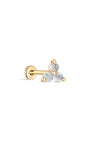 Kosiner joias em ouro maciço 14K Trinity Moonstone Flatback Stud