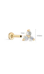 Kosiner joias em ouro maciço 14K Trinity Moonstone Flatback Stud