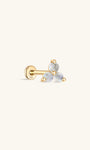 Kosiner joias em ouro maciço 14K Trinity Moonstone Flatback Stud