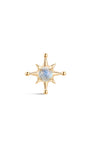 Joias kosiner 14K ouro maciço Twinkle Star Moonstone Flatback Stud