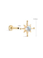 kosiner jewelry 14K Solid Gold Twinkle Star Moonstone Flatback Stud