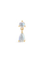 kosiner jewelry 14K Solid Gold Moonstone Dangle Flatback Stud