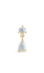Kosiner jóias 14K ouro maciço Moonstone Dangle Flatback Stud