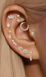 Kosiner jóias 14K ouro maciço Moonstone Dangle Flatback Stud