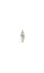 Kosiner Jewelry Pendientes de tuerca con parte trasera plana de piedra lunar marquesa de oro macizo de 14 quilates