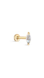 kosiner jewelry 14K Solid Gold Marquise Moonstone Flatback Stud