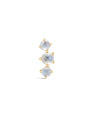 kosiner jewelry 14K Solid Gold Cluster Moonstone Flatback Stud