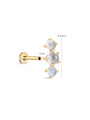 kosiner jewelry 14K Solid Gold Cluster Moonstone Flatback Stud