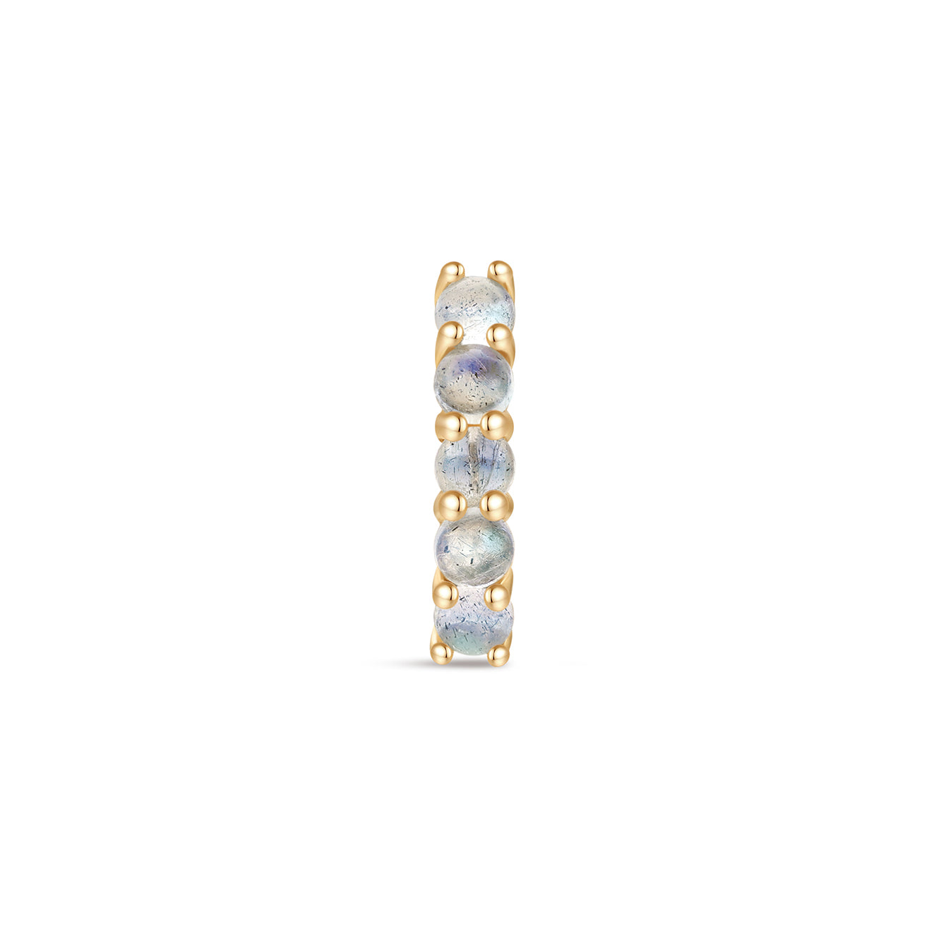 kosiner jewelry 14K Solid Gold Classic Moonstone Hoop Earrings