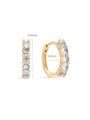 kosiner jewelry 14K Solid Gold Classic Moonstone Hoop Earrings