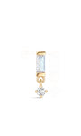 Joias kosiner 14K ouro maciço retângulo moonstone flatback stud