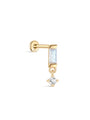 kosiner jewelry 14K Solid Gold Rectangle Moonstone Flatback Stud