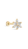kosiner jewelry 14K Solid Gold Geometric Moonstone Flatback Stud