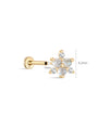 kosiner jewelry 14K Solid Gold Geometric Moonstone Flatback Stud
