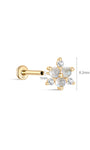 Joias kosiner 14K ouro maciço geométrico moonstone flatback stud
