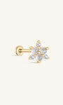 Joias kosiner 14K ouro maciço geométrico moonstone flatback stud