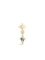 kosiner jewelry 14K Solid Gold Moss Agate Eight - pointed Star Flatback Stud
