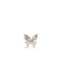 kosiner jewelry 14K Solid Gold Moss Agate Butterfly Flatback Stud