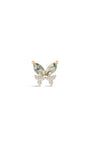 Kosiner Schmuck 14K Massivgold Moosachat Schmetterling Flatback Ohrstecker