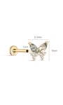 Kosiner Schmuck 14K Massivgold Moosachat Schmetterling Flatback Ohrstecker