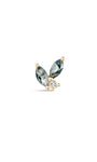 Kosiner Schmuck 14K Massivgold Moosachat Pferdeauge Ohrstecker mit flacher Rückseite