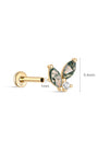 Kosiner Schmuck 14K Massivgold Moosachat Pferdeauge Ohrstecker mit flacher Rückseite