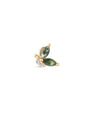 kosiner jewelry 14K Solid Gold Butterfly Moss Agate Flatback Stud