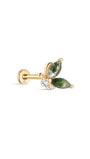 kosiner jewelry 14K Solid Gold Butterfly Moss Agate Flatback Stud