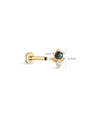 kosiner jewelry 14K Solid Gold Lovely Moss Agate Flatback Stud