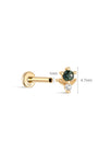 kosiner jewelry 14K Solid Gold Lovely Moss Agate Flatback Stud
