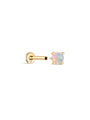 Kosiner 14K Solid Gold Opal Classic Flatback Piercing Stud Earrings