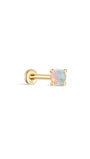 Kosiner 14K Solid Gold Opal Classic Flatback Piercing Stud Earrings