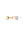 Kosiner 14K Solid Gold Opal Classic Flatback Piercing Stud Earrings