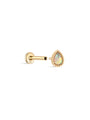 Kosiner 14K Solid Gold Teardrop Opal Classic Flatback Piercing Stud Earrings