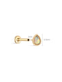 Kosiner 14K Solid Gold Teardrop Opal Classic Flatback Piercing Stud Earrings