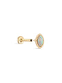 Kosiner 14K Solid Gold Marquise Opal Classic Flatback Piercing Stud Earrings
