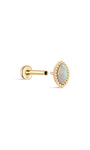 Kosiner 14K Solid Gold Marquise Opal Classic Flatback Piercing Stud Earrings