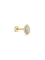 Kosiner 14K Solid Gold Marquise Opal Classic Flatback Piercing Stud Earrings