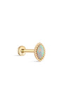 Kosiner 14K Solid Gold Marquise Opal Classic Flatback Piercing Stud Earrings