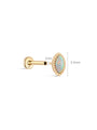 Kosiner 14K Solid Gold Marquise Opal Classic Flatback Piercing Stud Earrings
