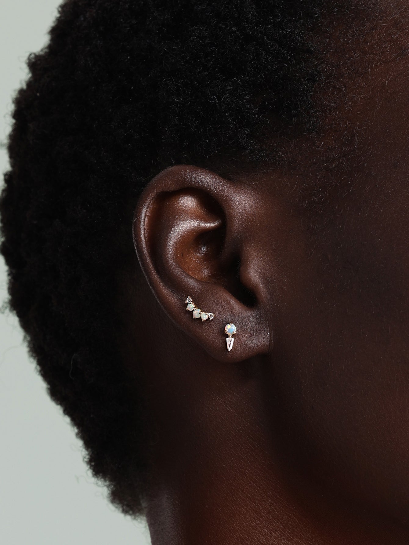 14K Solid Gold Classic Opal Prong Stud Earrings