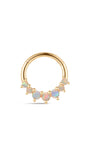 kosiner jewelry 14K Solid Gold Opal Prong Ear Ring Hoop