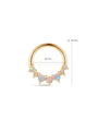 kosiner jewelry 14K Solid Gold Opal Prong Ear Ring Hoop