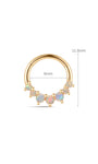 kosiner jewelry 14K Solid Gold Opal Prong Ear Ring Hoop