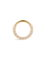 kosiner jewelry 14K Solid Gold Opal Pave Ear Ring Hoop