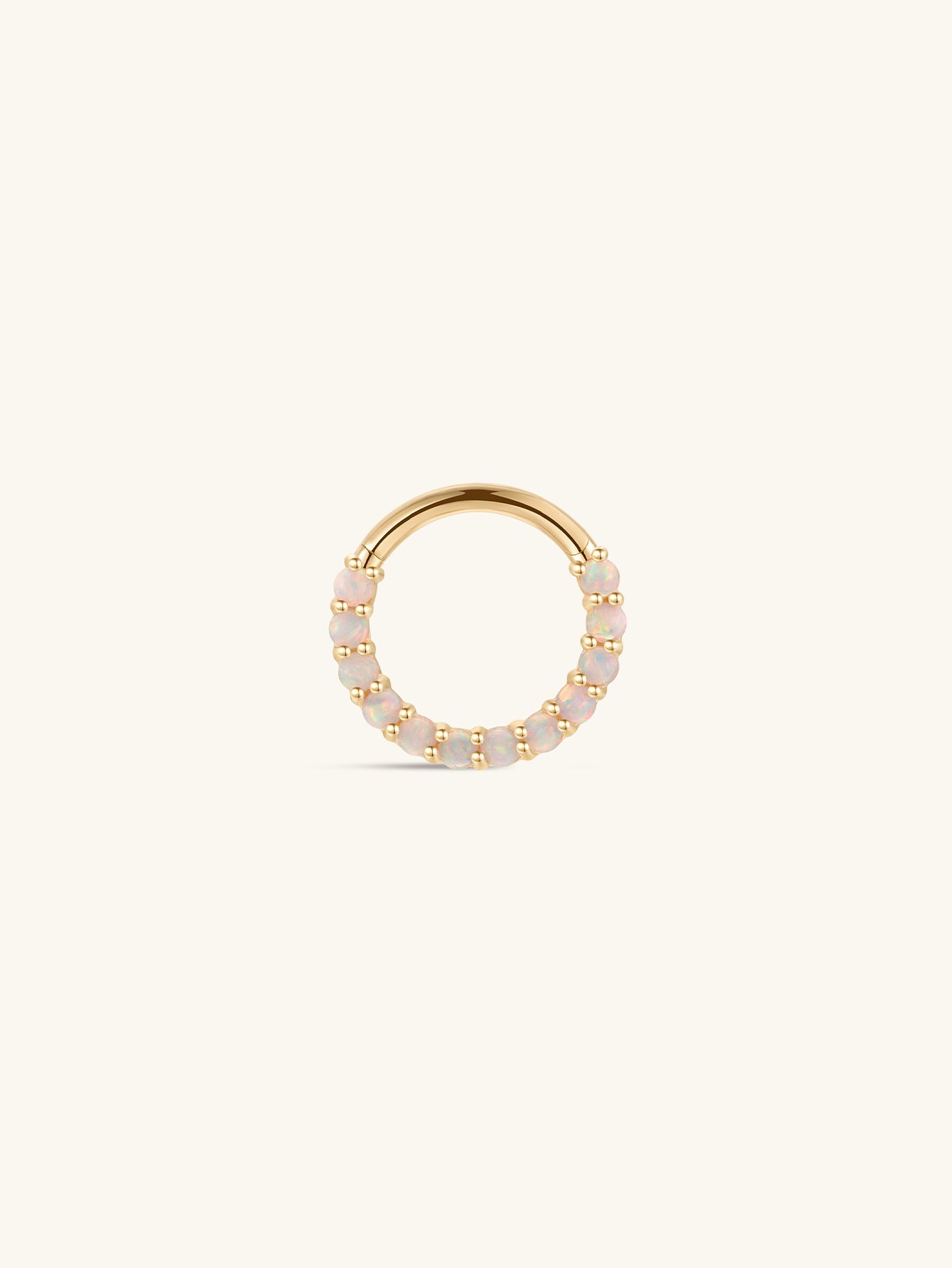 Argola para orelha em opala de ouro maciço 14K